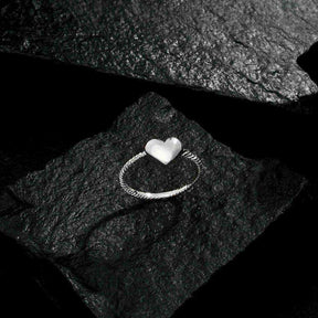Anel Prateado de Falange Coração - Galeria